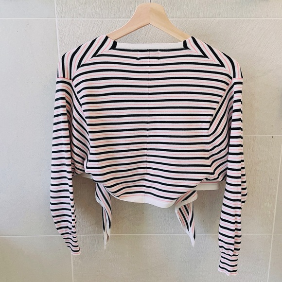 snidel pink black stripe cardigan top - Picture 5 of 6